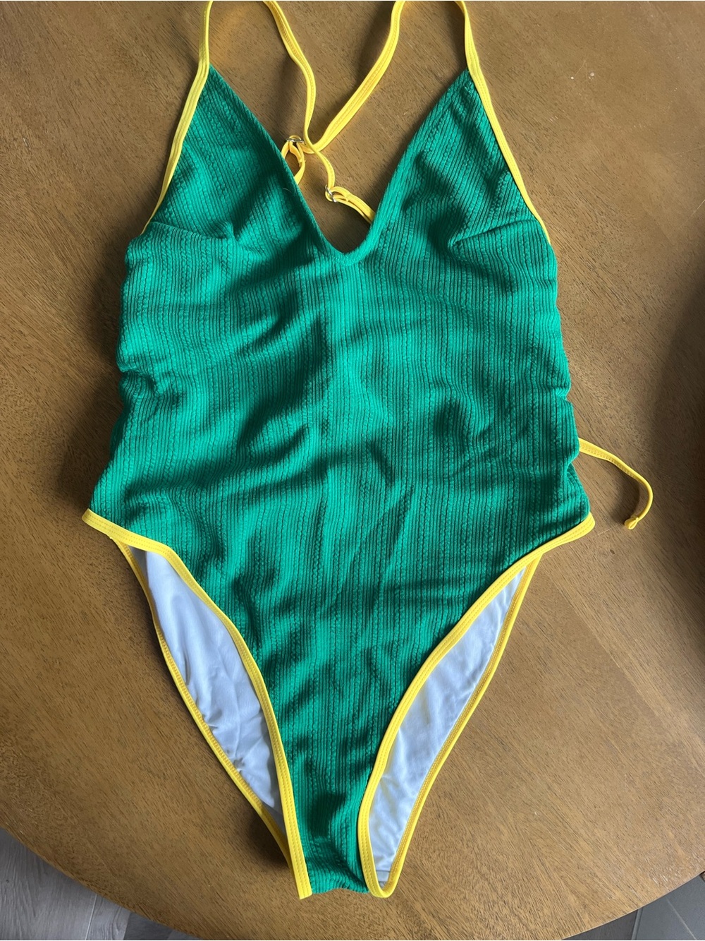 NWOT Cupshe Green & Yellow One-Piece Swimsuit